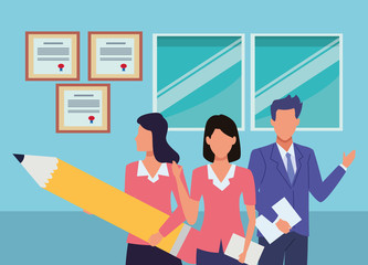 Executive business workers with tools