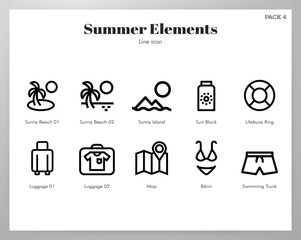 Summer holiday elements Line pack