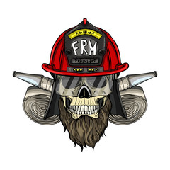 Sketch fireman skull