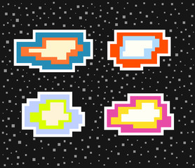 Obraz premium Set of message boxes. Colorful pixel speech bubble