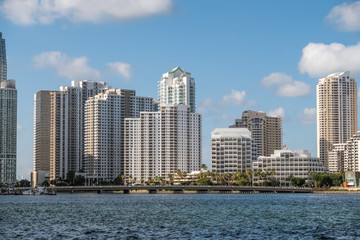 Fototapeta premium Miami, Florida, USA - May 30, 2019: View of Miami skyline on a sunny day