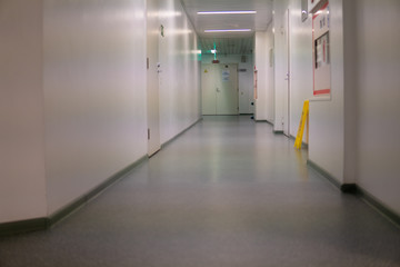 Corridor medical white walls mysterious and intriguing