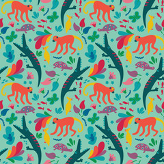 Crocodile pattern seamless design illustration