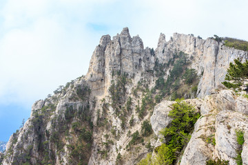 High cliffs of AI-Petri of Crimean mountains.
