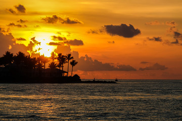 Colorful sunset in Key West. Miami, Florida