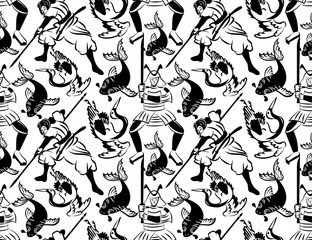 Obraz premium Samurai pattern seamless design illustration