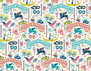 Venice pattern seamless design illustration