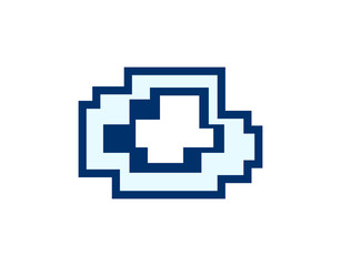 Vector pixel speech bubble. Message box with space for text