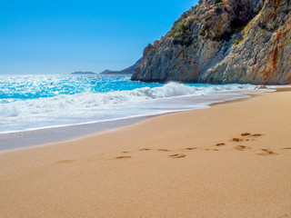 low angel view of  Kaputas beach in Turkey
