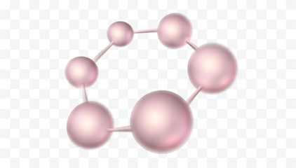 3d molecule vector design. Science abstract background with molecular structure. Atoms model illustration, scientific banner for medicine, biology, chemistry or physics template