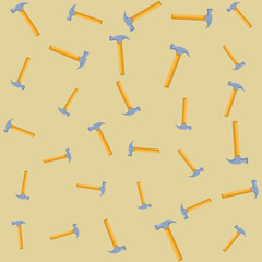 Hammer construction tools background pattern