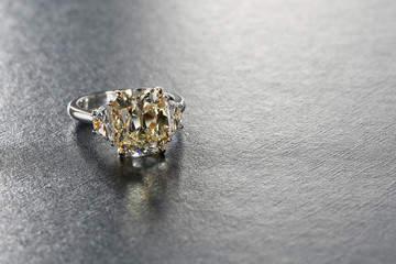 Fancy Yellow Diamond Ring Angle 1