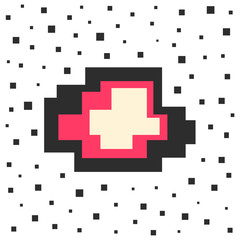 Vector pixel speech bubble. Message box with space for text.