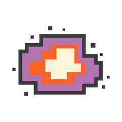 Vector pixel speech bubble. Message box with space for text.