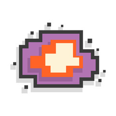 Fototapeta premium Vector pixel speech bubble. Message box with space for text.