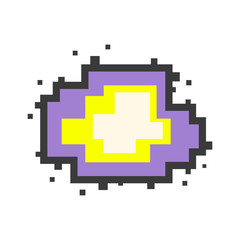 Vector pixel speech bubble. Message box with space for text.