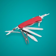 Multi-Tasking metal Penknife isolated on white