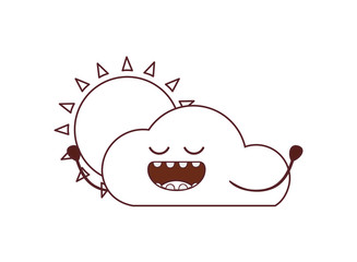 radiant sun kawaii isolated icon