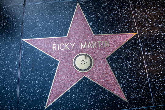 OCT 17 2018 - LOS ANGELES, CA: The Ricky Martin star on the Hollywood Walk of Fame in LA California