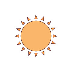 radiant sun isolated icon vector illustration