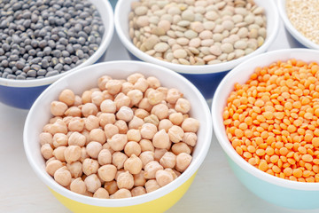 Different bean cultures in small bowls