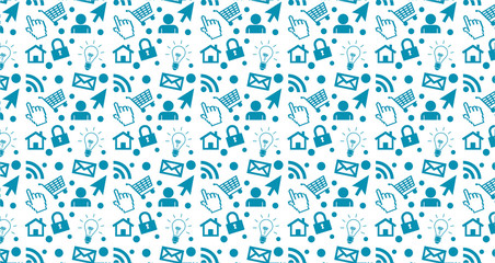 sfondo, pattern, icone, internet, comunicazione, vettoriale,