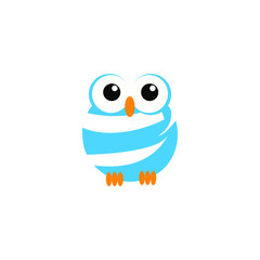 cute owl illustration, Tee print, shirt, embroidery, flat design for kids fashion textile. Animal concept vector illustration collection