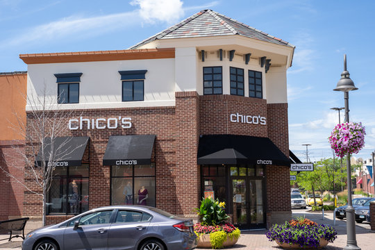 Maple Grove, Minnesota - July 21, 2019: Exterior of a Chicos clothing store, selling womens apparel and accesories