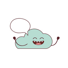 beautiful cloud kawaii isolated icon vector illustration