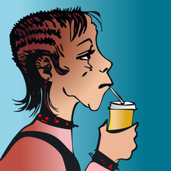 Печаa sketch of a portrait of an imaginary charming young girlть