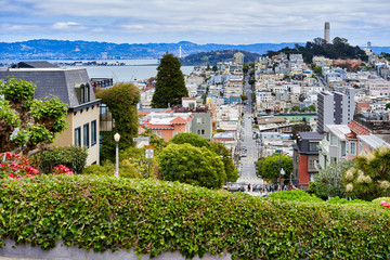 View Of Lombard Street, The Crookedest Street In The World, San Francisco, California © KURLIN_CAfE