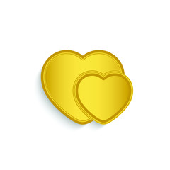heart icon. heart symbol  vector. gold icon