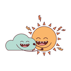 radiant sun kawaii isolated icon vector illustration