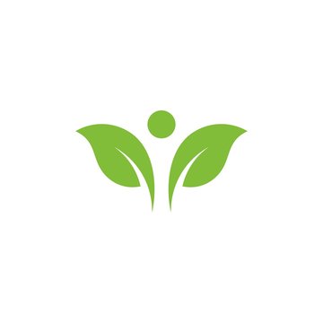 health human leaf logo vector