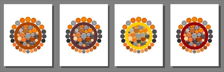 Mosaic Thanksgiving fall autumn color design backgrounds collection vector element for websites, blogs, ads, magazine, articles, flyers, posters, backgrounds, business cards, logo, and tri-folds