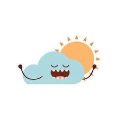 radiant sun kawaii isolated icon vector illustration
