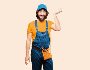 handyman worker thinking
