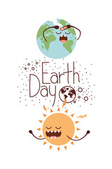 earth day label icon vector illustration
