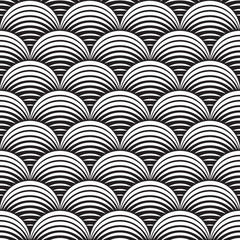Fototapeta na wymiar Vector geometric seamless pattern. Modern geometric background. Monochrome repeating pattern with circles.