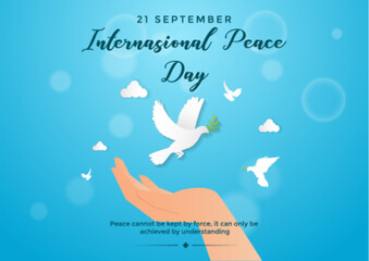 international peace day with hold hand vector illustration