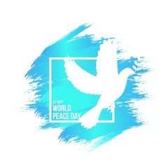 World peace day with white dove vector illustration graphic element