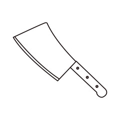 meat cleaver cooking icon on white background