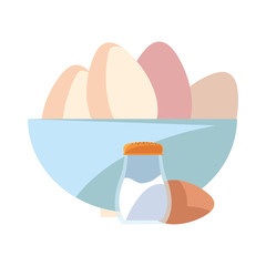 bowl eggs pepper preparation cooking