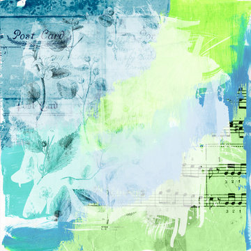 Painted Collage Vintage Background