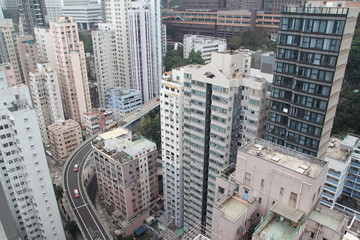 Fototapeta premium on top of a building in Hong Kong