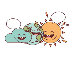 planet earth kawaii isolated icon vector illustration