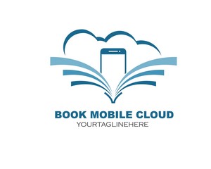 phone and  book logo icon vector illustration design