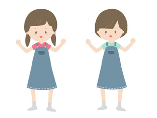 元気に応援する女の子