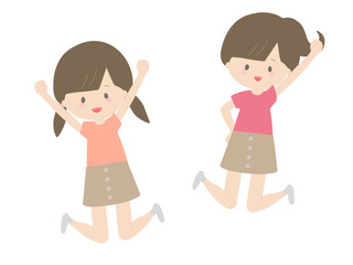 元気に応援する女の子