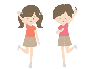 元気に応援する女の子